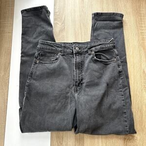 H&M DIVIDED Women's Black Denim High Waist Mom Jean Size 10